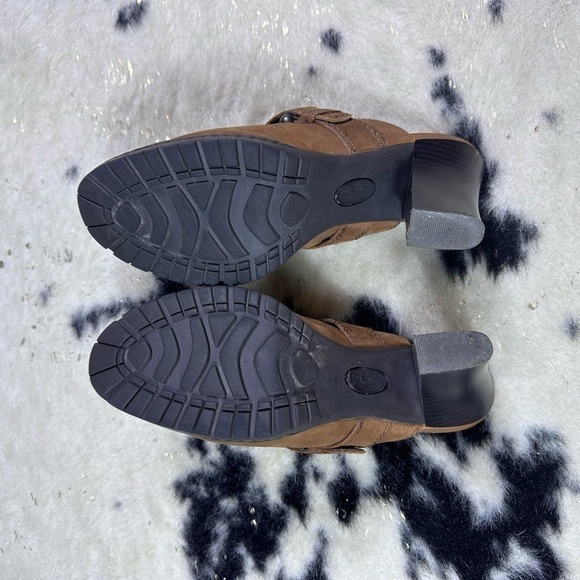 BOC Concept Women’s Brown Y2K Leather Slip On Heeled Clogs Size 9 - Picture 6 of 8